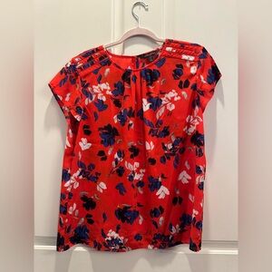 Banana Republic Red Floral Blouse